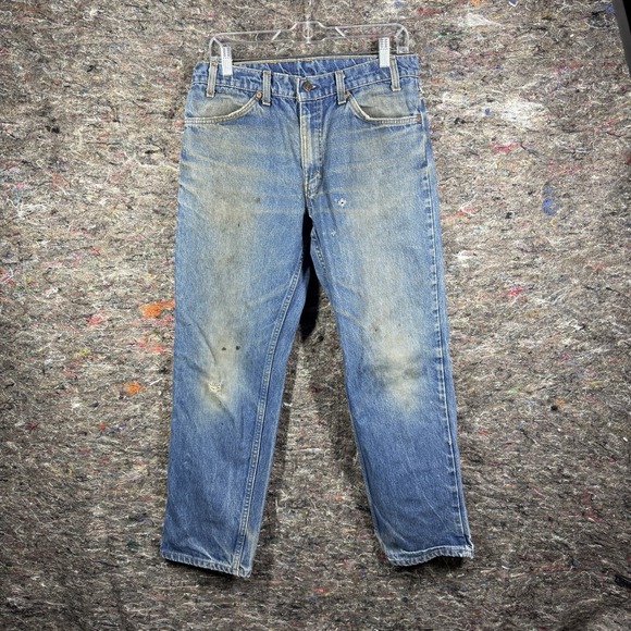 Vintage Levi Jeans Mens 34x32 506 Made in USA Distressed Orange Tab Straight Leg - Picture 1 of 16